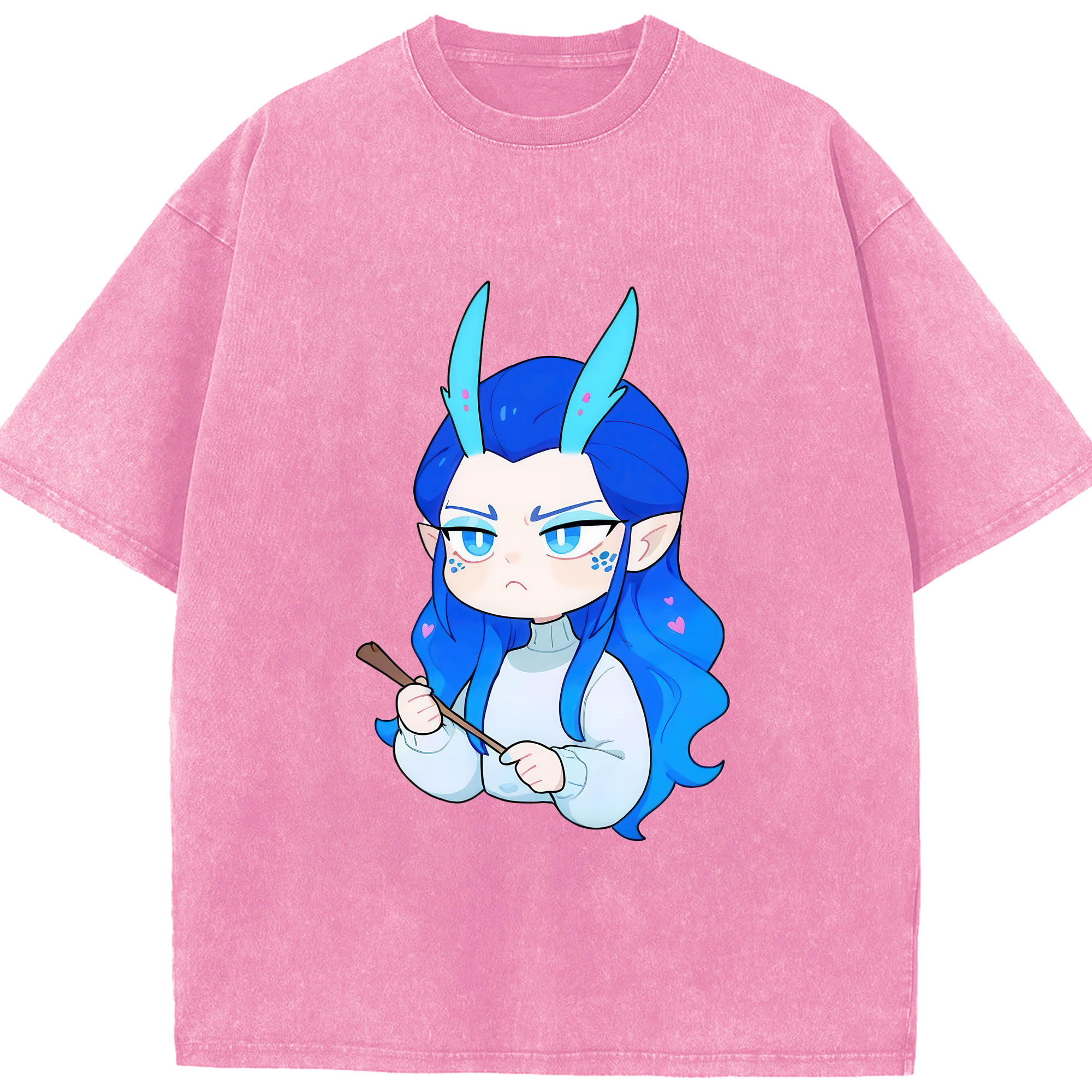 （画像用） Ne Zha 2 ナタ 魔童の大暴れ 綿100% ヴィンテージ風 半袖Tシャツ（フロントプリント）
